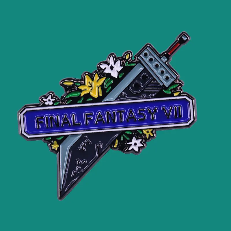 Final Fantasy VII Buster Sword Cloud Enamel Pins Brooch Collecting Lapel Badges Men Women Fashion Jewelry Gifts Adorn Backpack