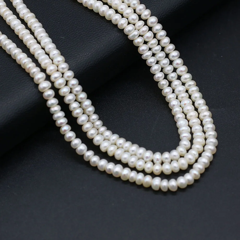 Natural Freshwater White Pearls Loose Beads Vertical Perforated Beads 4-5mm For Jewelry Making Necklace Accessories