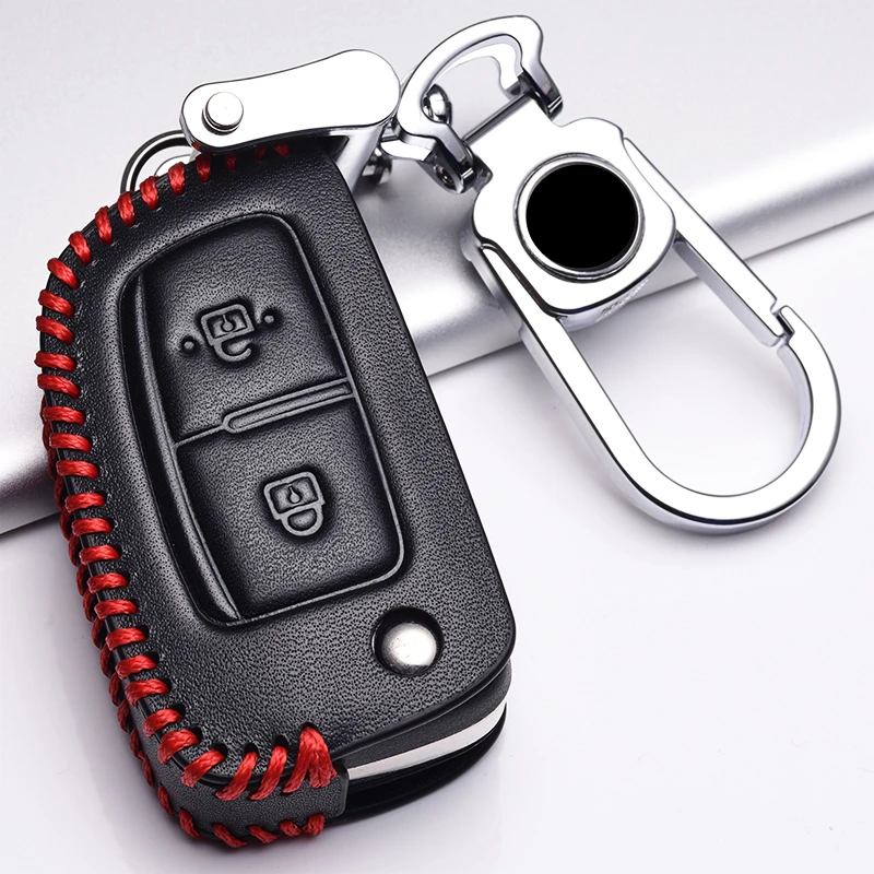 leather Car Remote Key Fob Shell Cover Case For Nissan X-Trail Juke Qashqai Micra Pulsar 2014 2015 2016 2017 2018