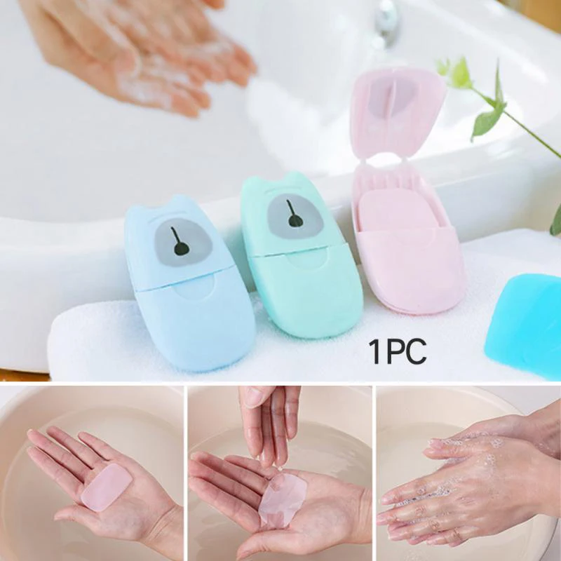 50PC/box Portable Washing Hand Wipes Bath Travel Scented Slice Sheets Foaming Box Paper Soap Wholesale Drop Shipping Colorful