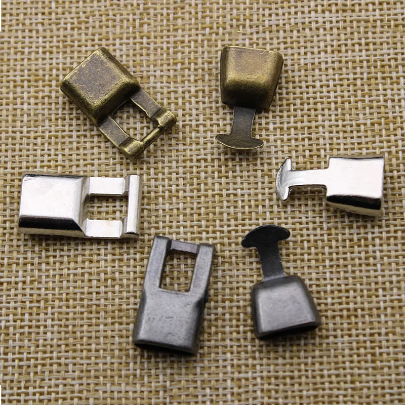 10set/Lot Hole 4.5x10mm Alloy Clasps Connectors For Flat Leather Cord DIY Bracelet Connector Buckle Jewelry Making Accessories