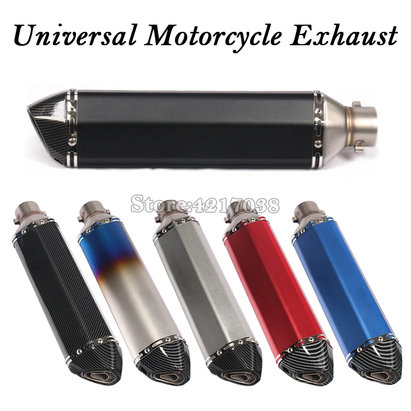 

Universal 470MM Motorcycle Exhaust Pipe For Z750 MT07 R1 CBR400 Scooter Motocross Muffler Modify Motorbike Escape DB Killer 51mm