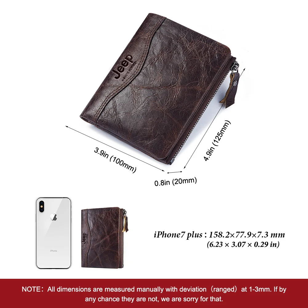 Cowhide Genuine Leather Men Wallet Vintage PORTFOLIO Portomonee Male Coin Purse Small Mini Card Holder Hasp Male Pockect Walets