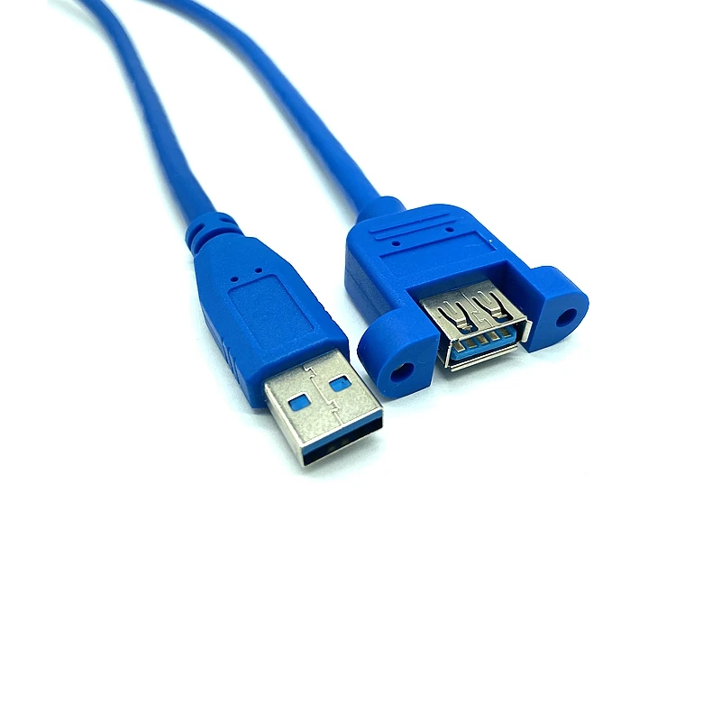 Kabel USB 3.0 przedłużacz 3.0 przedłużacz męski na żeński podwójny ekranowany Panel z mocowaniem na śruby 0.3M 0.6M 1M 1.5M 3M