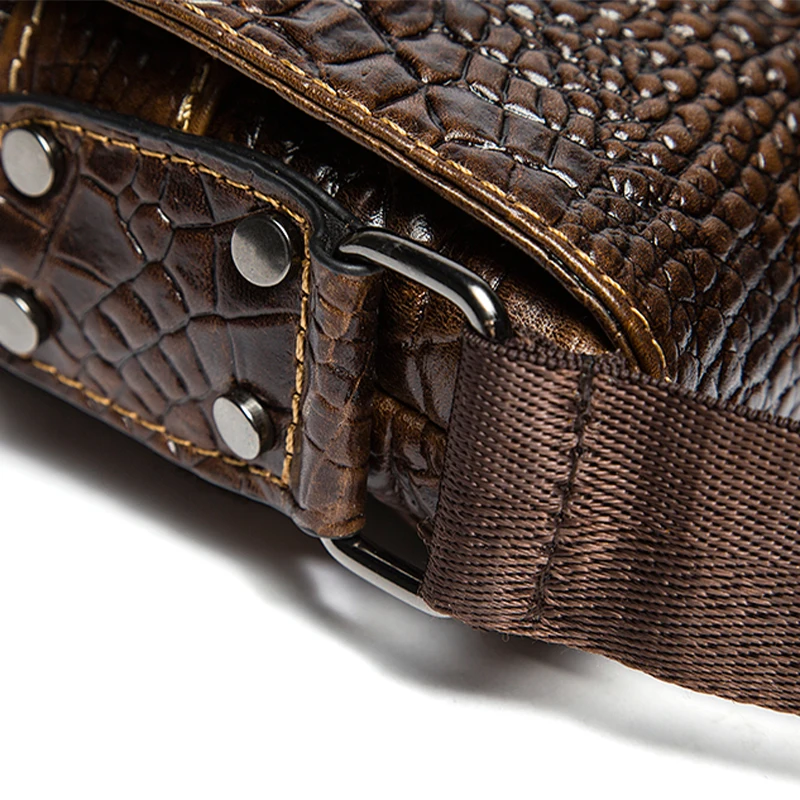 MVA Brand Men\'s Crossbody Shoulder Bags Men Genuine Leather Crocodile Pattern Fashion Business Man Messenger Bag Alligator 9881