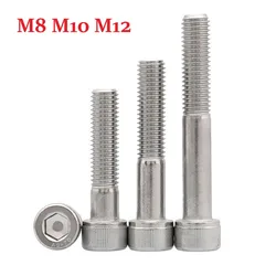 Half Thread Bolts M8 M10 M12 Hexagon Socket Cap Head Screws 8 10 12mm  X 30 35 40 45 50 60 70 80 90mm 304 Stainless Steel Screws
