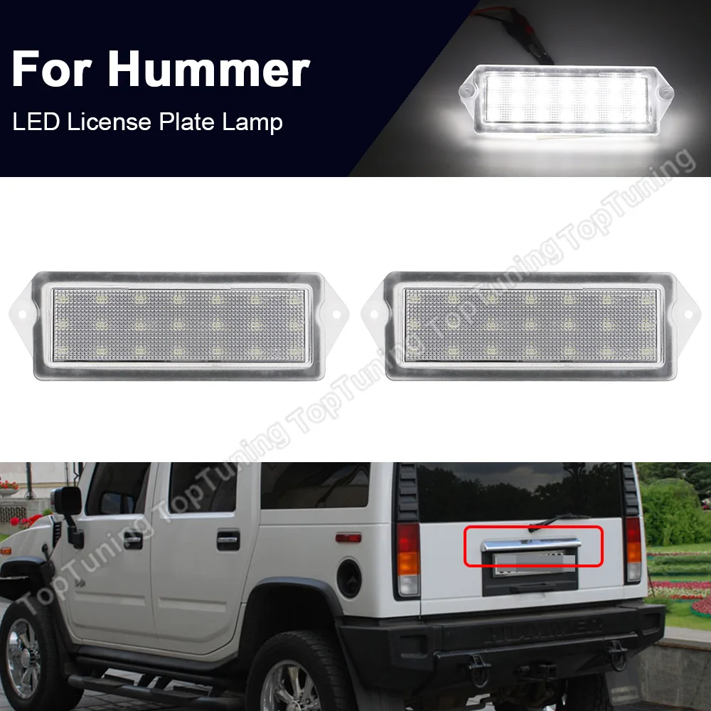 

2PCS LED License Plate Light For Hummer H2 2003 2004 2005 2006 2007 2008 2009 White Number Plate Lamp No Error