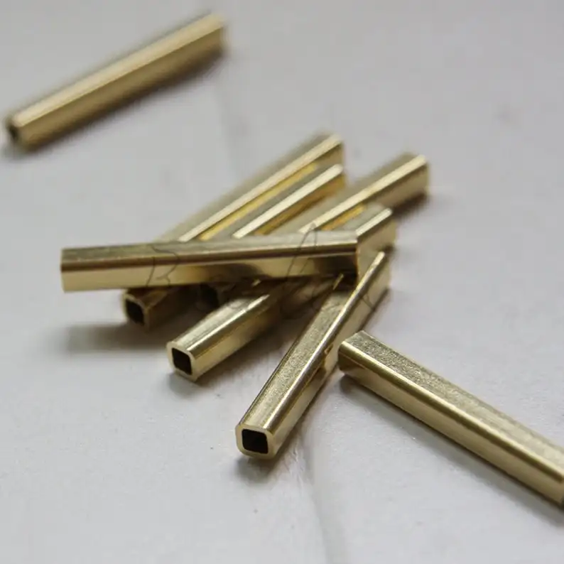 DIY Supply-Solid Brass Finding Square Tube 4x4x30mm with ID 2.3mm (3298C)