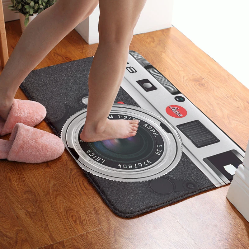 

3D Printing Camera Tape Floor Mat Non-Slip Entrance Doormat Bathroom Living Room Bedroom Kitchen Multi-Size Personalized Carpet