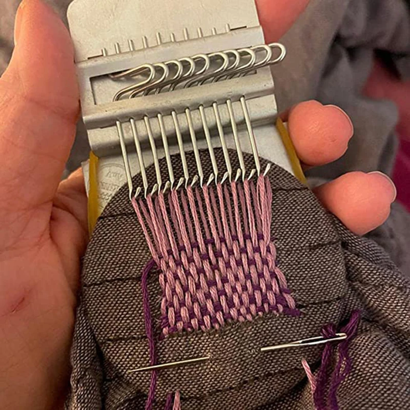 Small Loom Portable Darning Machine Cloth Repair Accessory Multifunction Knitting Tool for Mending Clothes Jeans Socks