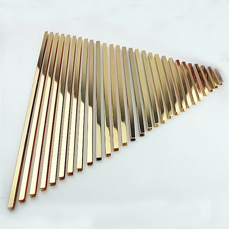 3.2 inch (8 cm) straight Purse edging Wallet frame wallet edging Metal Edging strip Light Gold