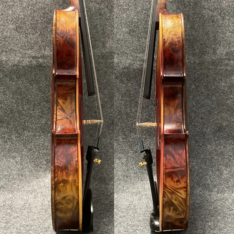 SONG master Strad style 4/4 3/4 1/2 violino Un pezzo Fiamma occhio di uccello legno d'acero Schiena e collo suono chiaro e melodioso