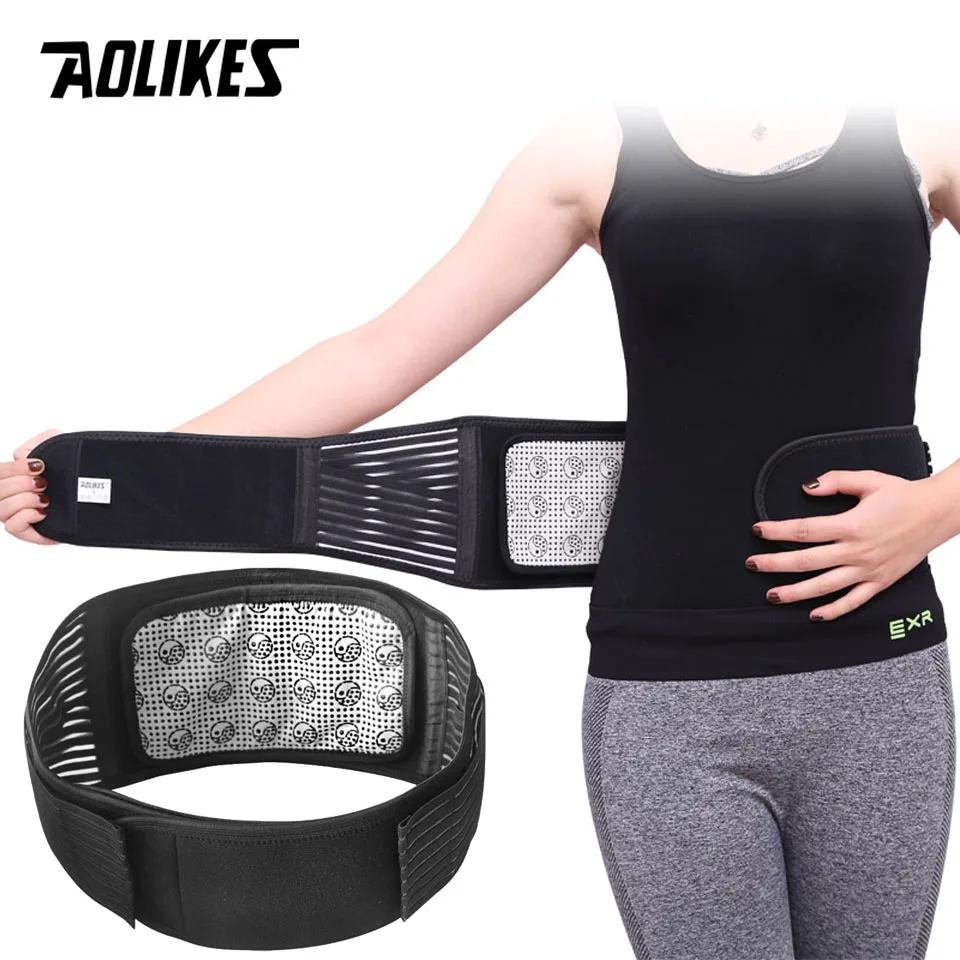 AOLIKES Self-heating Magnetic Therapy Lumbar Belt Waist Back Support Brace Abdomen Keeping Warm Protector Tourmaline Products