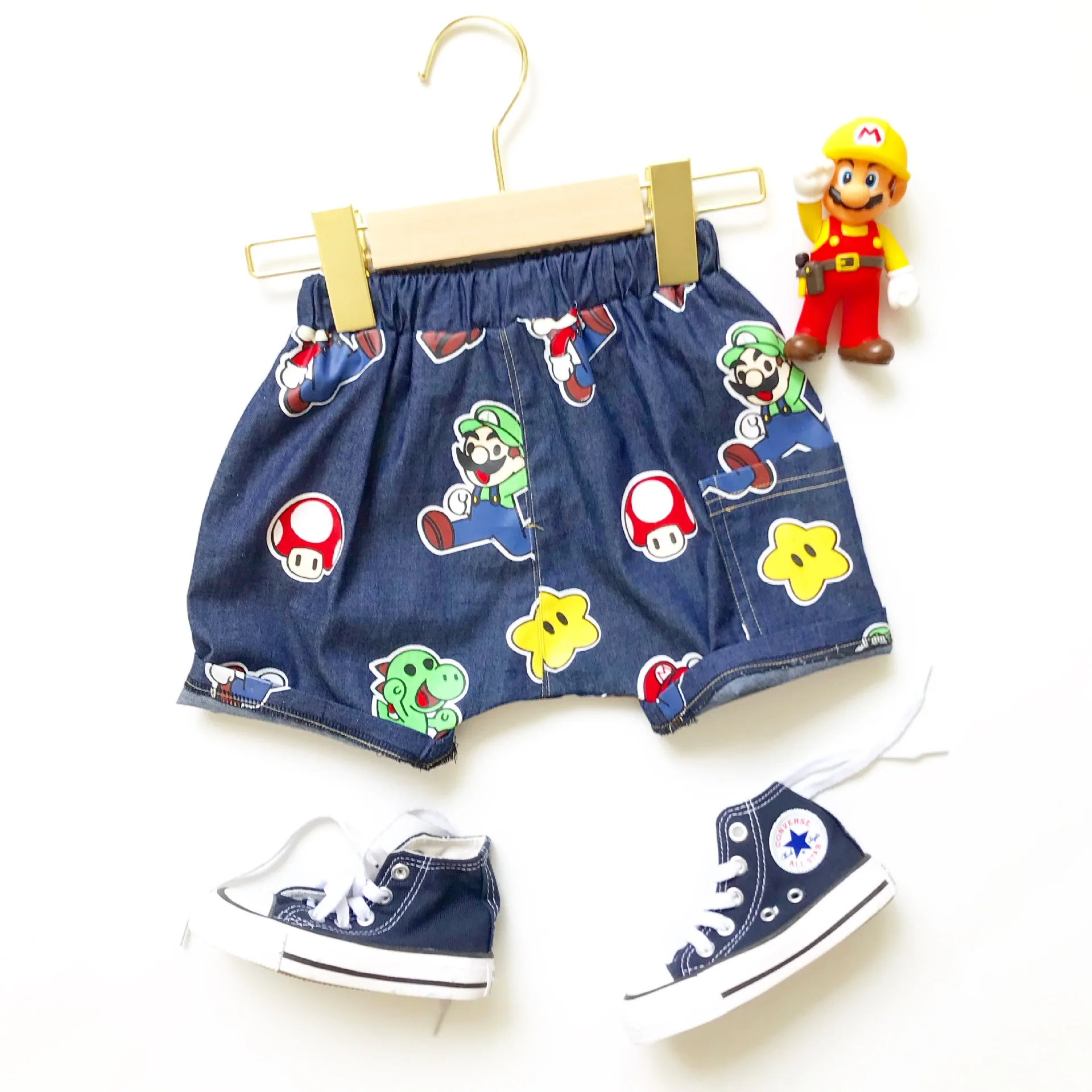 Tonytaobaby Summer New Boys and Girls Cute Mushroom Star Cartoon Cowboy Hot Pants Boy Pants