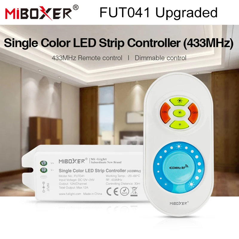 MiBOXER DC12-24V 433MHz   LED Strip Controller Brightness Dimmable For Dual White Single Color RGB led light strip
