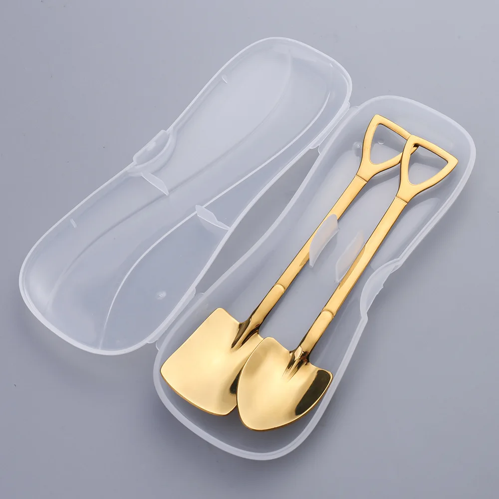 Stainless steel cool watermelon cool spoon dessert spoon ice cream spoon creative shovel coffee spoon golden spoon teaspoon set