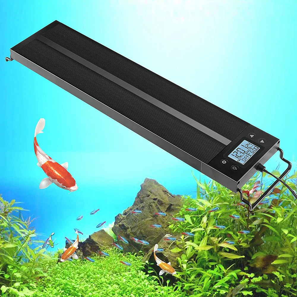 

90CM Auto On Off Aquarium LED Light Waterproof Fish Tank Light Underwater Lamp Aquariums Decor Lighting Planted Lights EU Plug