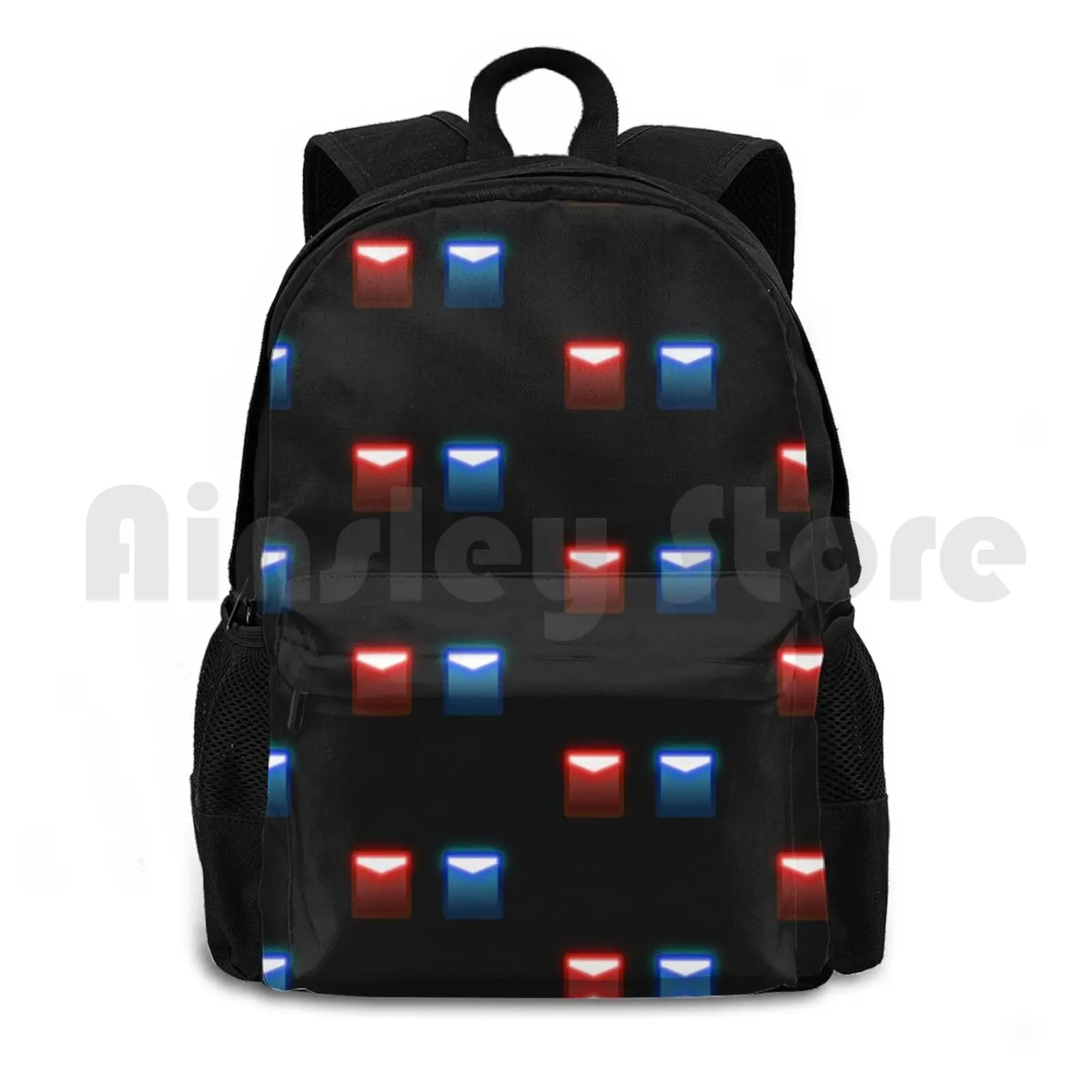 Beat Saber Blocks : Red And Blue Outdoor Hiking Backpack Riding Climbing Sports Bag Beat Saber Ddr Stepmania Osu Guitar Hero