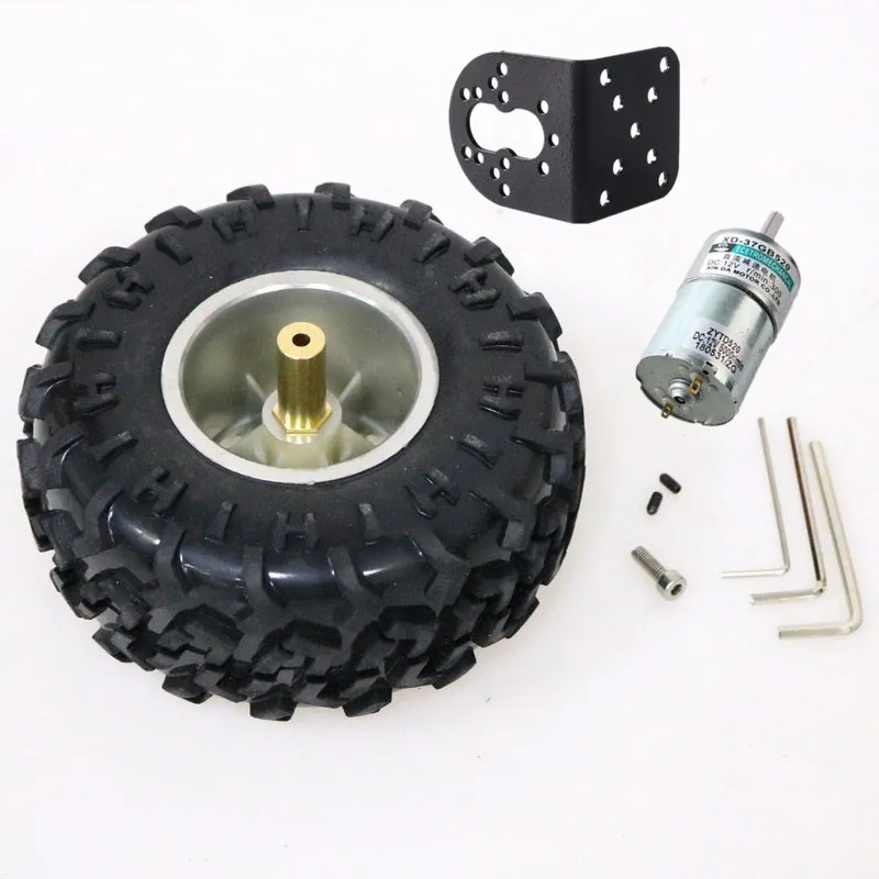 130mm Plastic Wheel Set Wheel+Motor+Bracket Off-road Tire for 2wd/4wd Car Chassis  Intelligent Car Chassis Robot Accessories