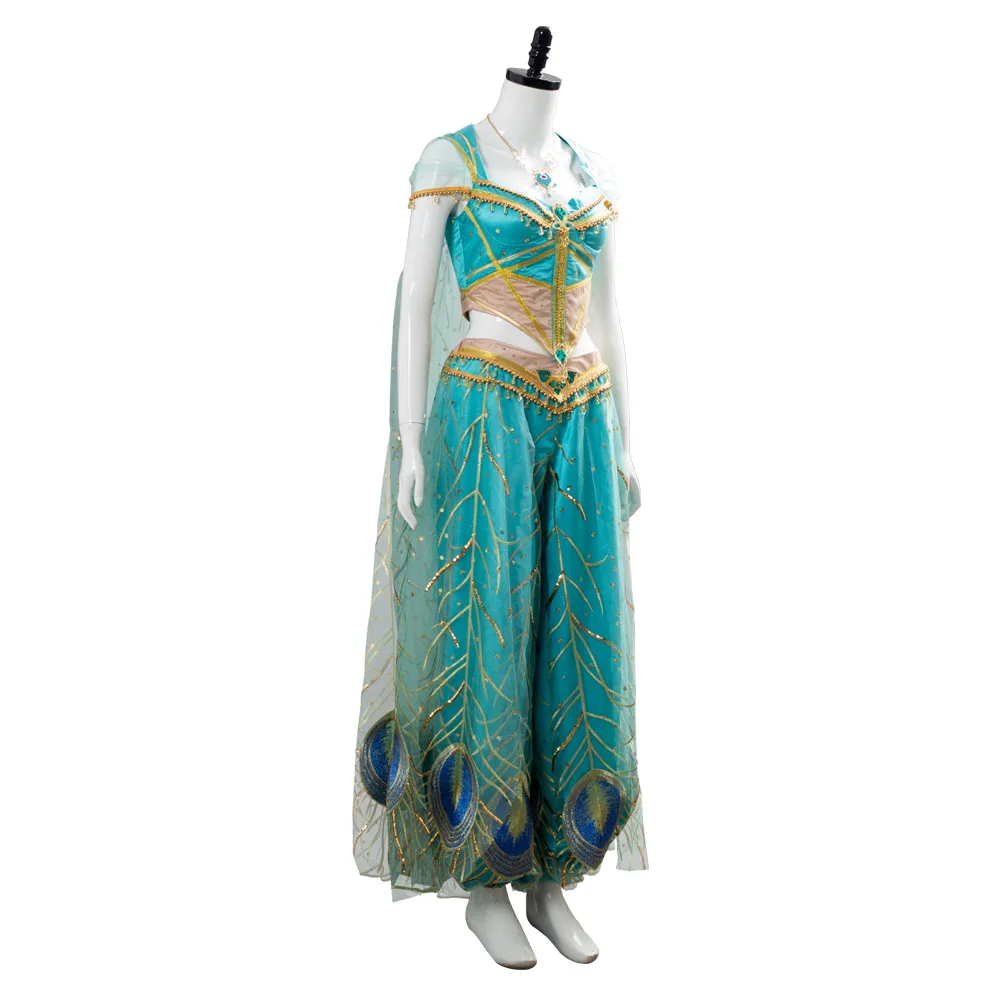 

Princess Cosplay Jasmine Costume Naomi Scott Cosplay Dress Gown Female The Movie Aladdin Women Girls Halloween Carnival Party