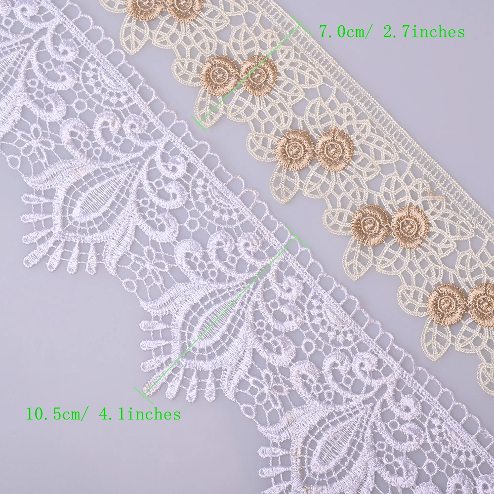 Cusack 2 Yards 7.0 10.5 CM pizzo nastro nastro Applique per indumenti tessili per la casa rifilatura artigianato fai da te tessuto di pizzo bianco