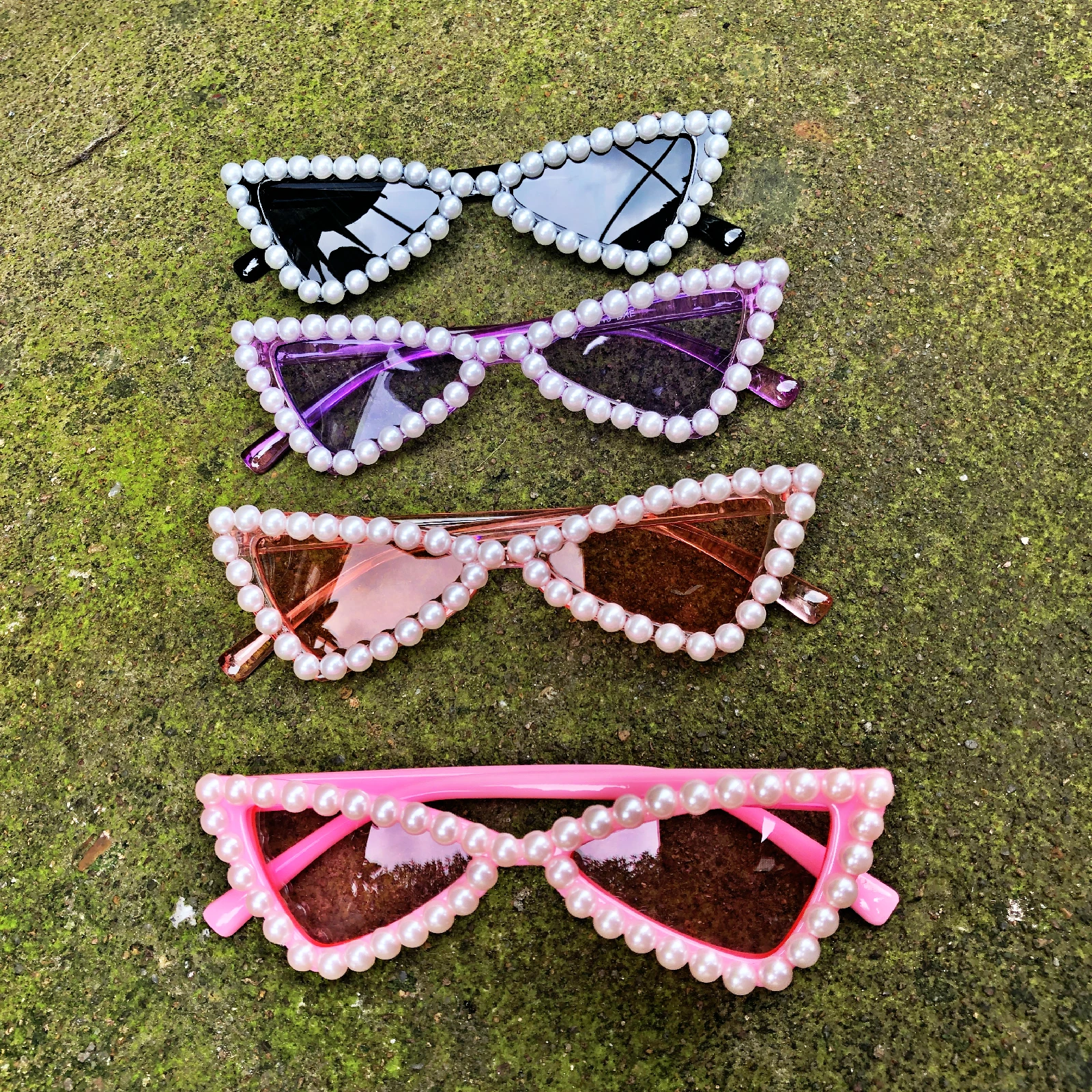 Zaolihu Cat Eye Kids Sunglasses Colorful Pearl Handmade Baby Eyewear Small Shape Luxury Children Sun Glasses Party Gafas De Sol