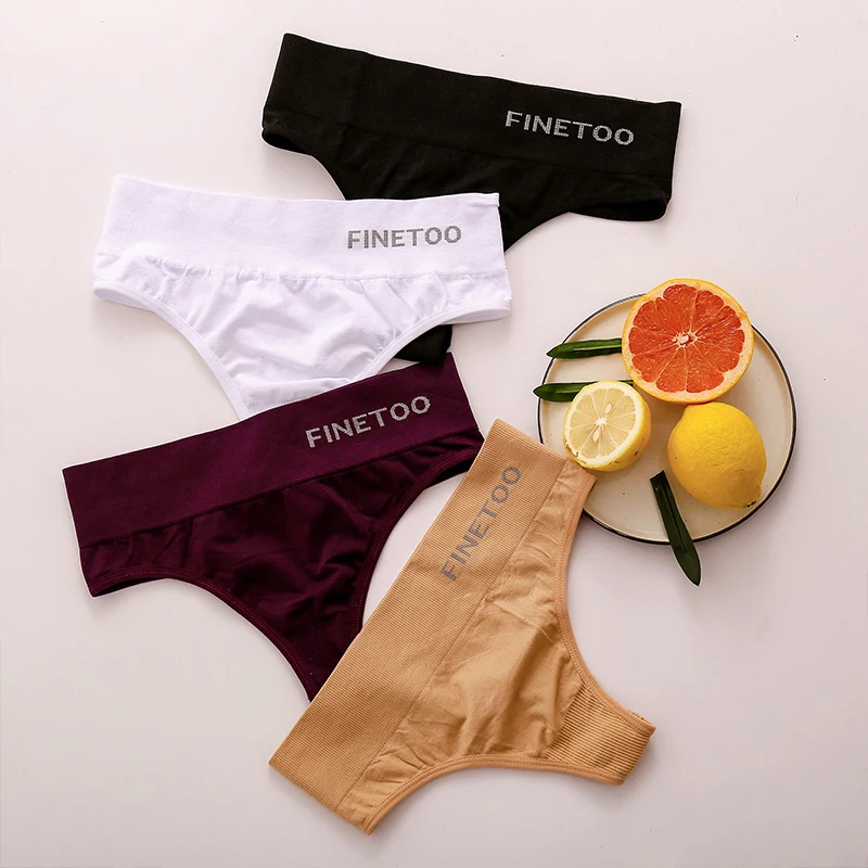 FINETOO – culotte string taille haute sans couture pour femmes, ensemble de 2 pièces, Lingerie, sous-vêtements féminins, contrôle du ventre, M-2XL