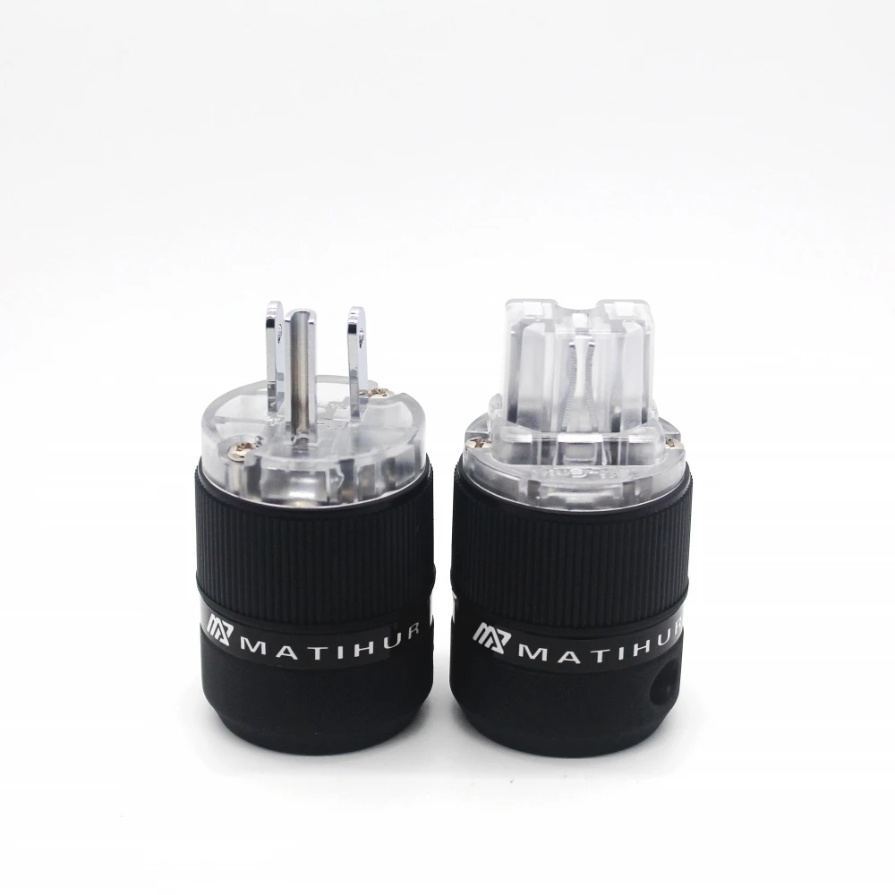 HiFi مجموعة واحدة ماتيهور النحاس الروديوم مطلي الولايات المتحدة التيار المتناوب قابس طاقة ذكر أنثى IEC موصل سالب