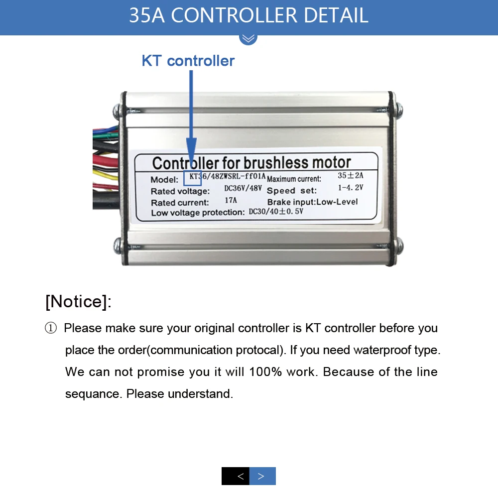 Electric bicycle Controller 48V Speed Controller For Bushless Motors 48V 1500W 35A KT controller Electric Bike Conversion Kits