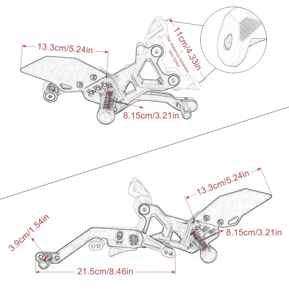 S1000RR Motorcycle Rearset Footrest For BMW S1000 RR S 1000 RR 19-2023 Adjustable Rear Sets Foot Pegs Pedal Rests Rider Footpeg