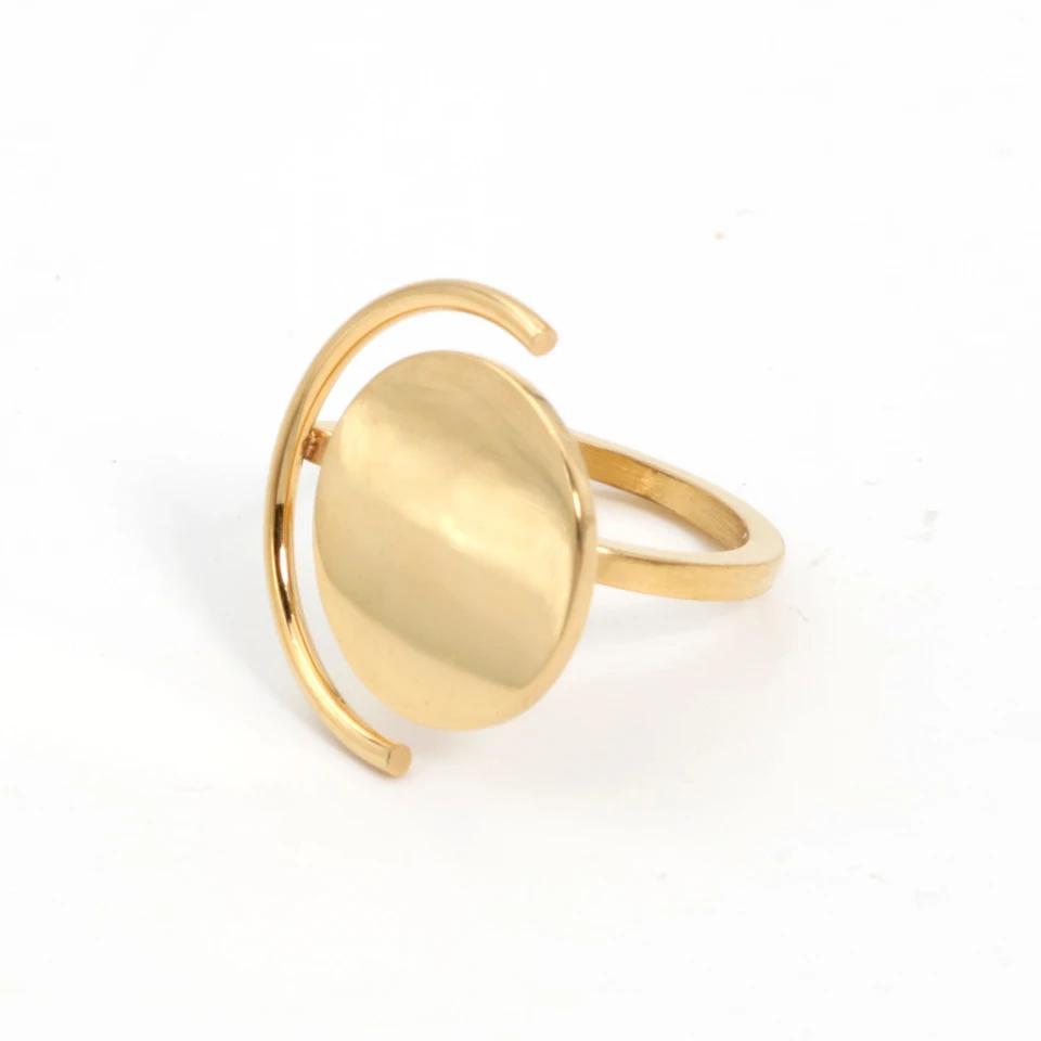 18 k Hiphop Gold Minimalist Stainless Steel Rings For Women Girls Punk Geometric Simple Finger Rings 2022 Trend Jewelry Party