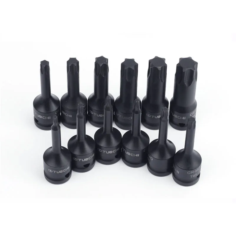 1/2 "Torx Sao Bit Ổ Cắm CR-MO Tác Động Lái Xe Hơi T20-90 Tua Vít Đầu Torx Bit Cho Khí Nén Điện Cờ Lê Dụng Cụ Cầm Tay bộ