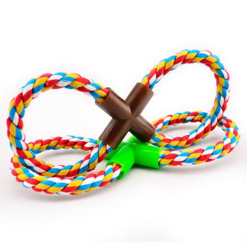 

Dog Interactive Cotton "8" shape Rope Chew Knot Pet Dog Toys for Pets Interactive Cotton Puppy Dog Toy 28cm Pet Supplies