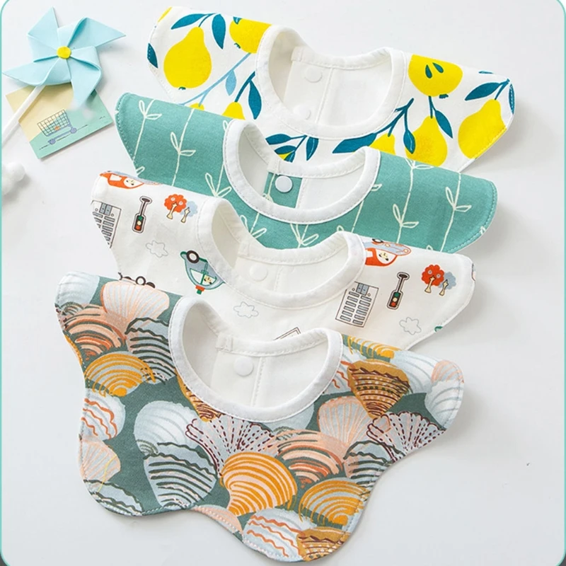 1Pc Katoen Slabbers 360 Graden Rotatie Waterdicht Pasgeborenen Speeksel Handdoek Schort Meisjes Jongens Voeden Burp Doeken Voor Baby stuff