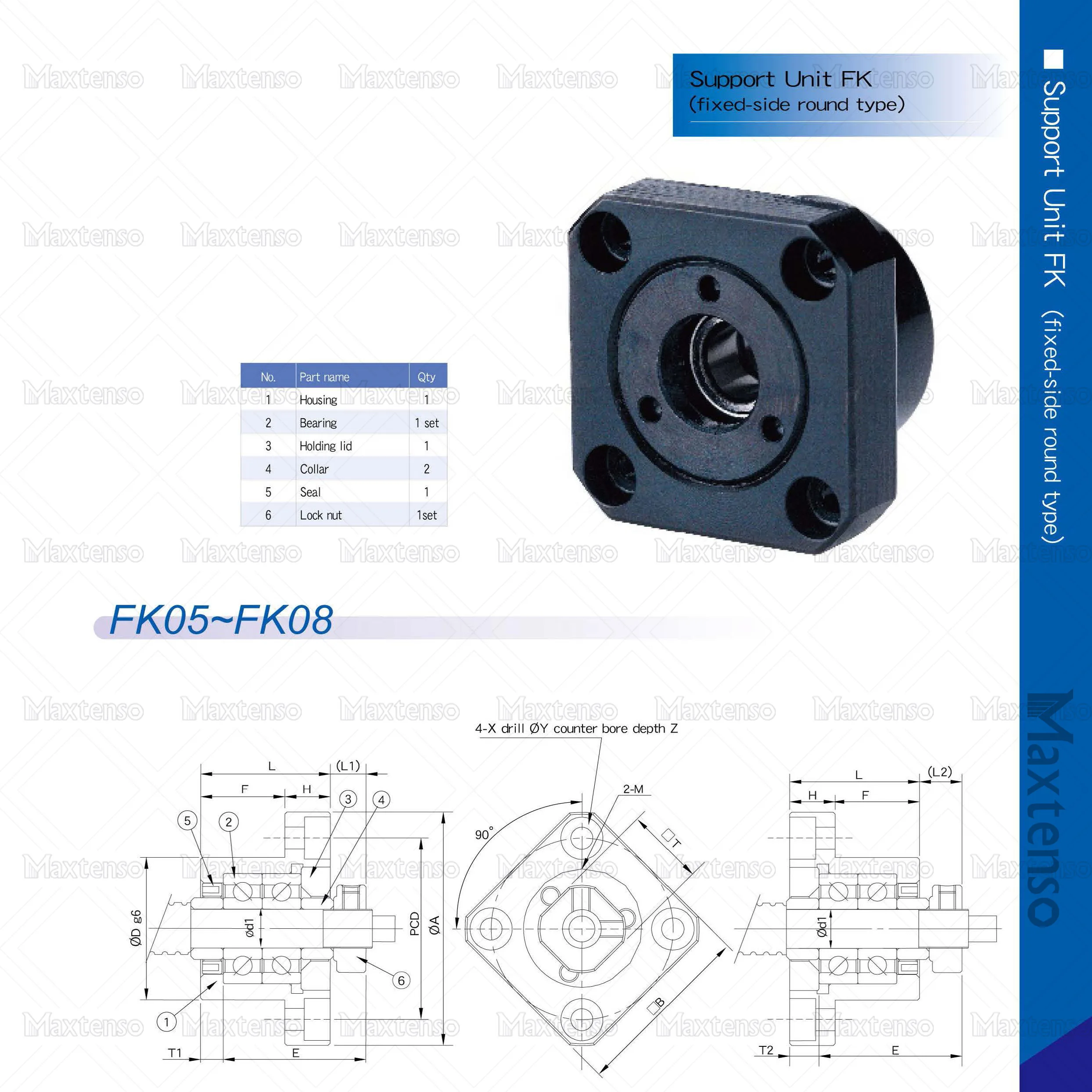 Imagem -02 - Syk Conjunto de Unidade de Suporte Fkff Fk06 Ff06 Profissional Lado Fixo c3 para Parafuso Esférico Sfu Peças Cnc Premium de Alta Precisão Taiwan Mto