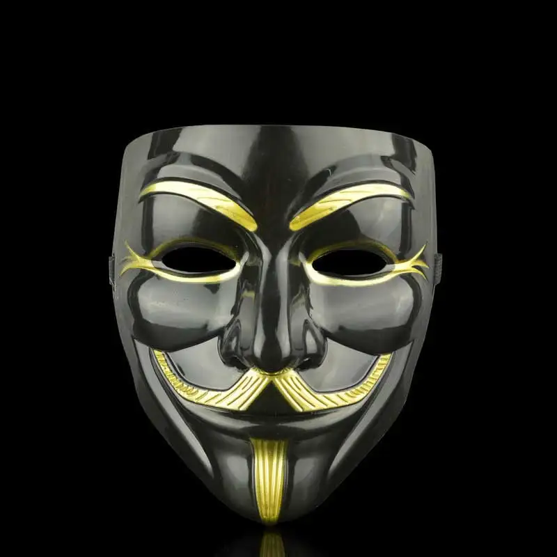 Hot Movie V For Vendetta Mask PVC Mask Cosplay Full Face Film Theme Vendetta Mask Hacker Halloween Grimace Masks Supplies Toys