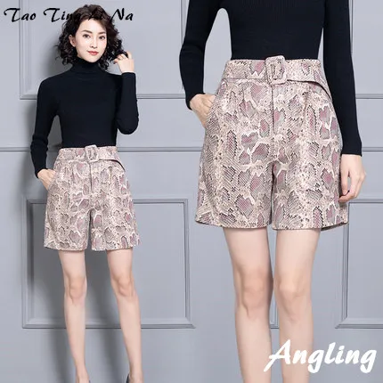 

Top brand New 2020 Women Real Genuine Sheep Leather Shorts KS65 high quality