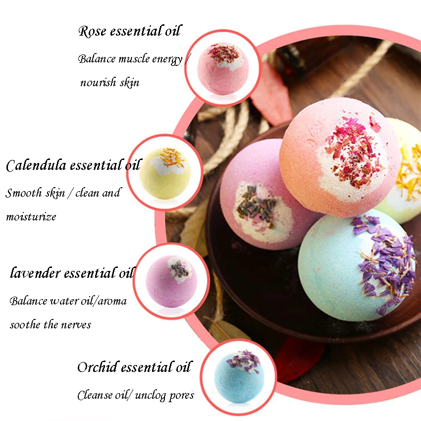 Essential Oil Bath Salts Ball Cleaning Body Exfoliating Moisturizing Bubble Balls Children Bathtub Bath Ball Shower Accessories