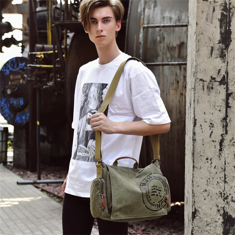 Men\'s Fashion Canvas Shoulder Bags Business Travel Crossbody Bags Men Messenger Bags Briefcase Men Handbag Tote canvas bag bolso