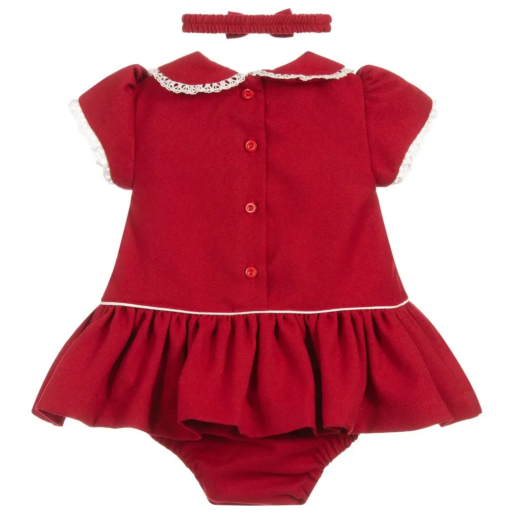 Cute Newborn Baby Girl Outfits Clothes 3Pcs Red Dress+Shorts+Headband Baby Girl Spring Fall Sets 6 12 18 24M
