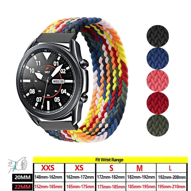 22mm 20mm Solo loop Watch Strap For Samsung Galaxy Watch 3 41mm S3 Active2 amazfit gtr 3 Huawei watch 3/Pro quick release Band