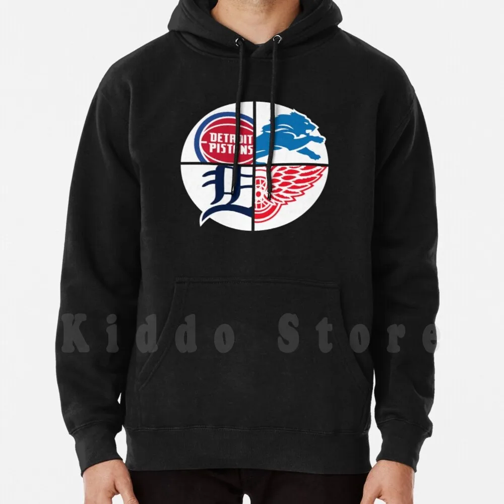 

Detroit Sports Hoodies Long Sleeve Detroit Sports Team Mi Det Football Baseball Basketball Wing Pist Tig