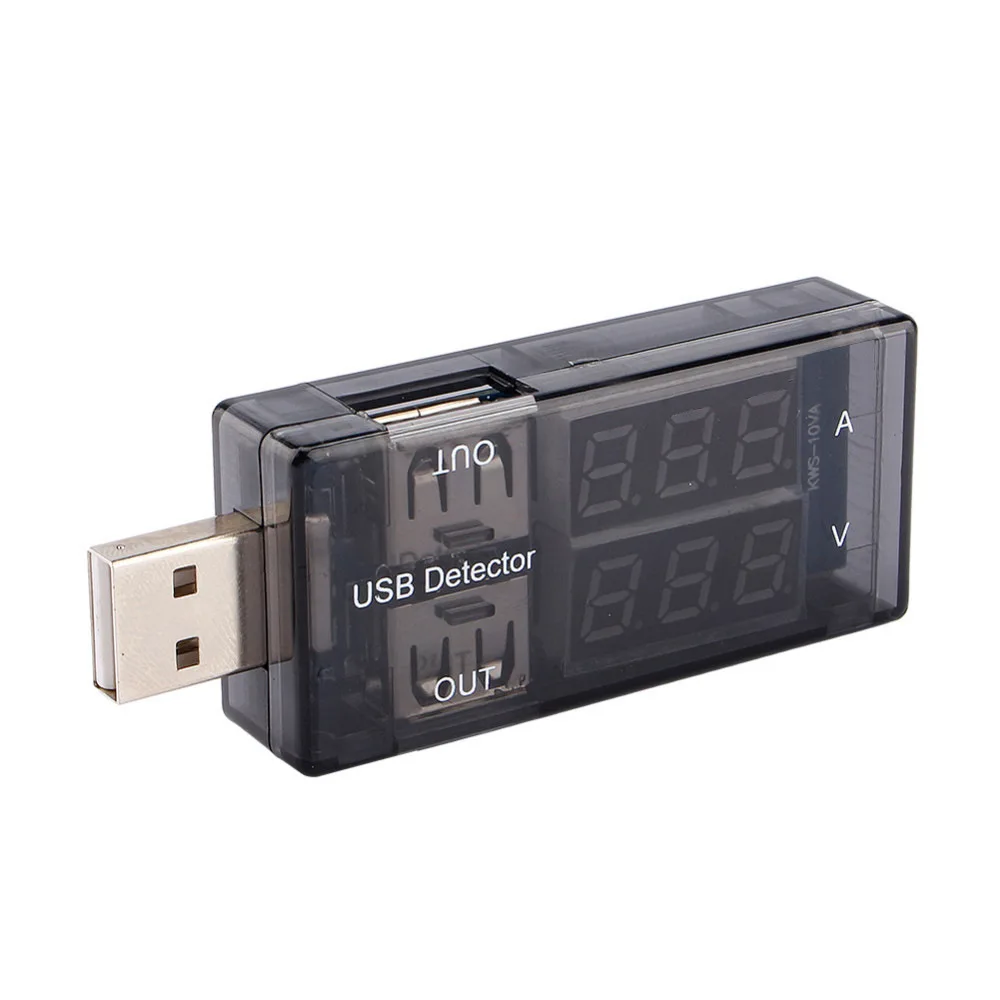 جديد أحمر + أزرق مزدوج USB الجهد الحالي شحن كاشف تستر بطارية الفولتميتر مقياس التيار الكهربائي شاحن الطبيب