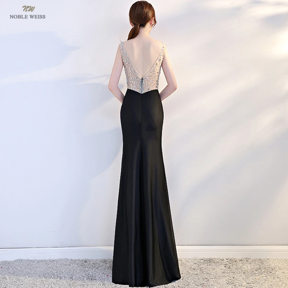 Dresses Woman Party Night  V-Neck  Floor-Length  Prom Dresses  Beading Sexy Long Dress