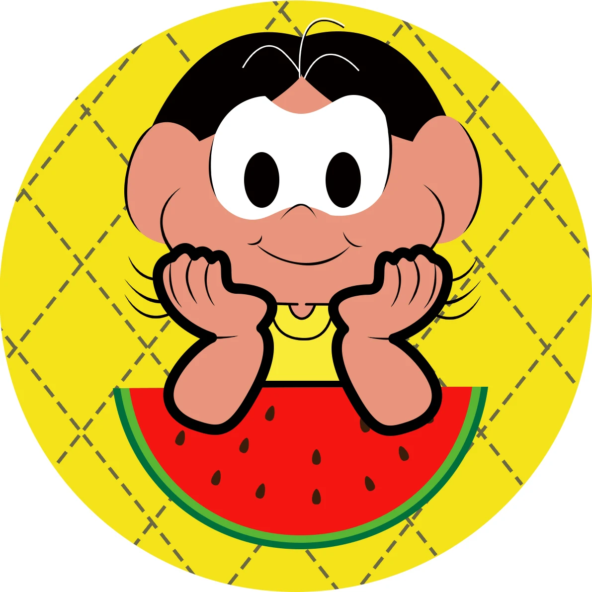 Round Circle Background Cartoon Magali Festa Watermelon Backdrop Boys Birthday Party Table Cover for Photo Studio