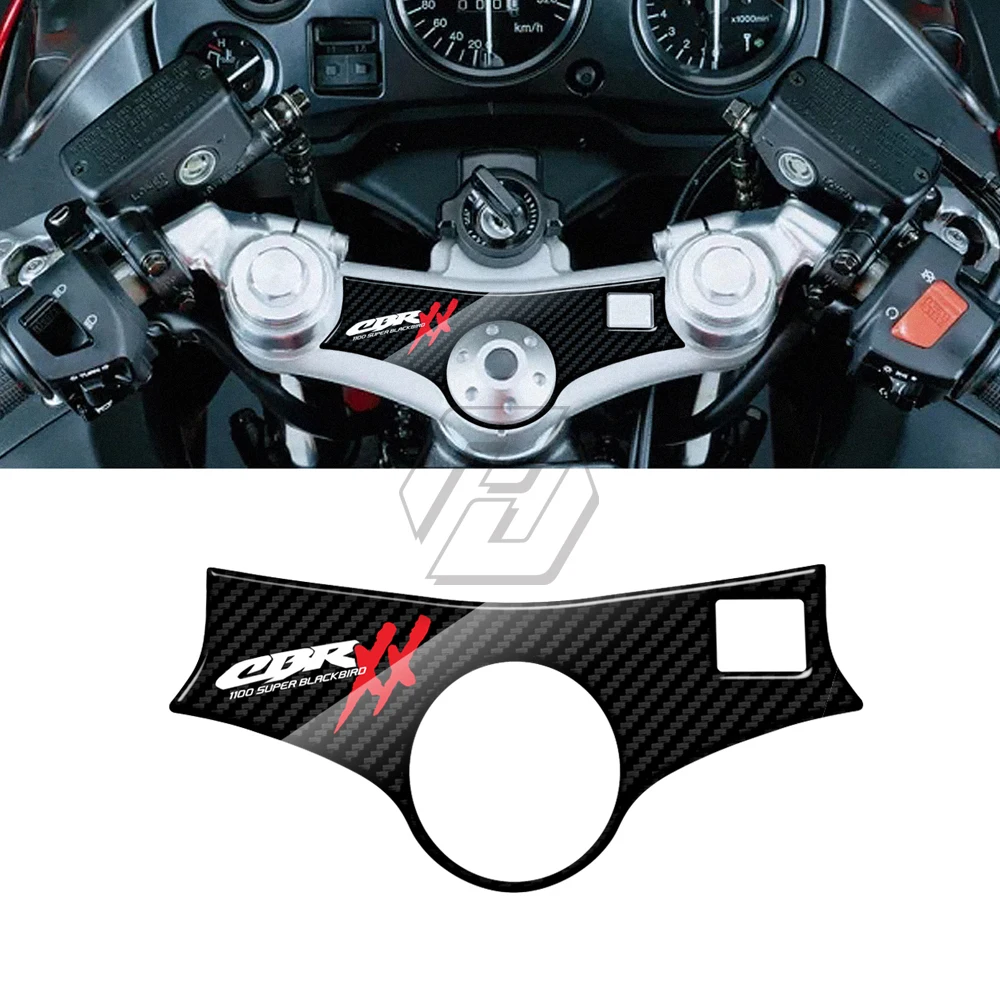 Dla Honda CBR1100XX 1996-2006 3D Carbon-look górny potrójny obrońca jarzma