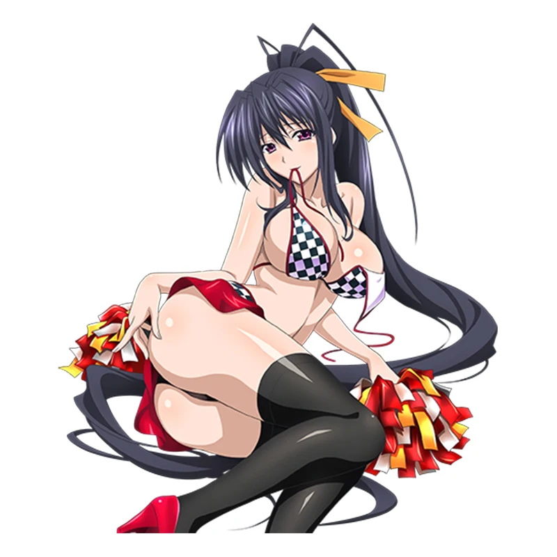 

Sexy Car Sticker Uniform Girl High School DxD Himejima Akeno Render Anime JDM Window Decal 3D Fashion Car Styling