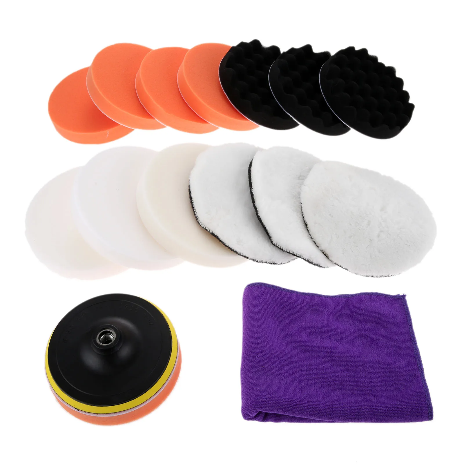 18Pcs 7นิ้วบัฟเฟอร์ฟองน้ำโฟมชุดขัดขัดขี้ผึ้ง Hand Tool ล้อ Buffing Pads