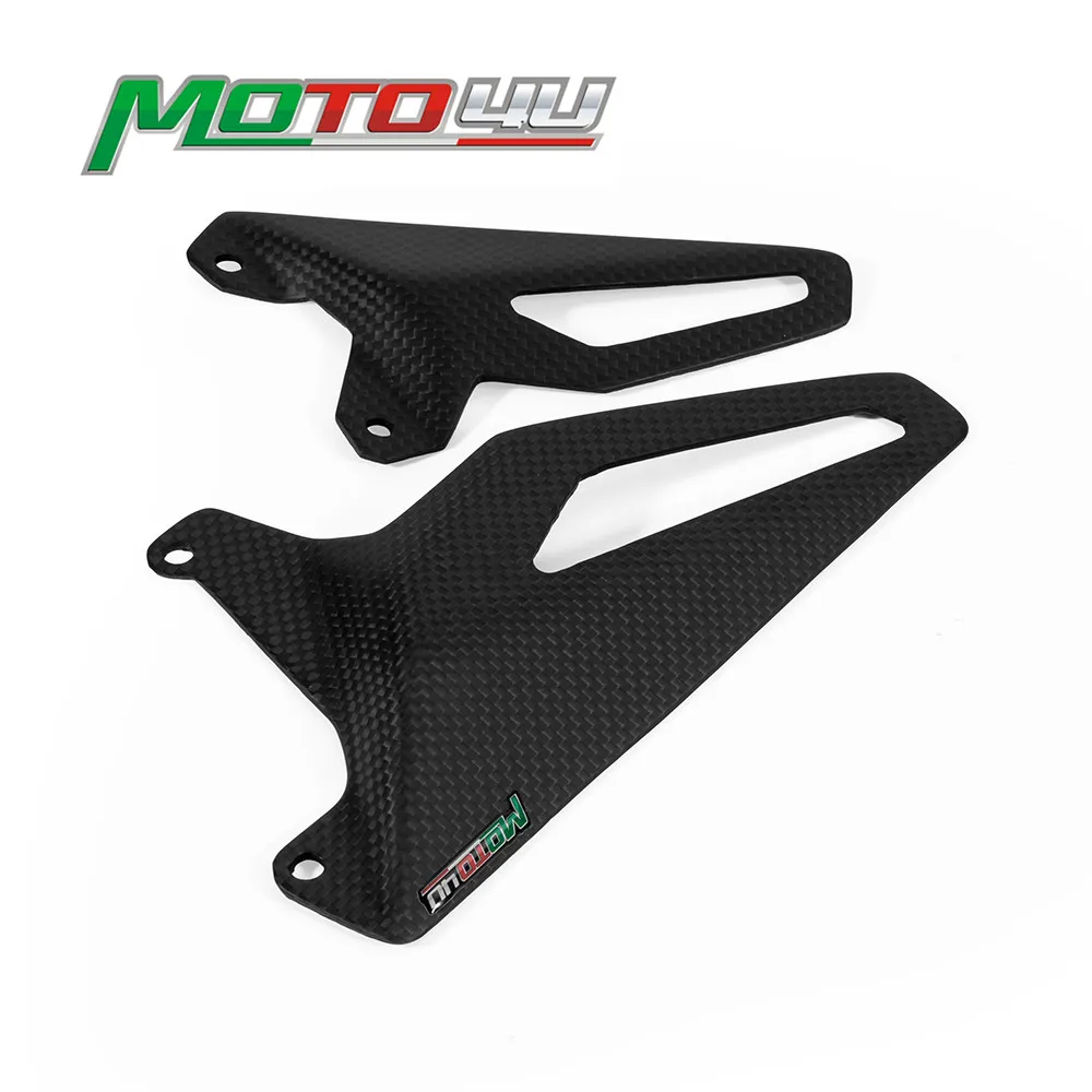 

100% Carbon Fiber Motorcycle Heel Guard Rearset Plate Foot Peg Protector overlay Matt Black For Ducati Panigale V4 V4S 2018 2019