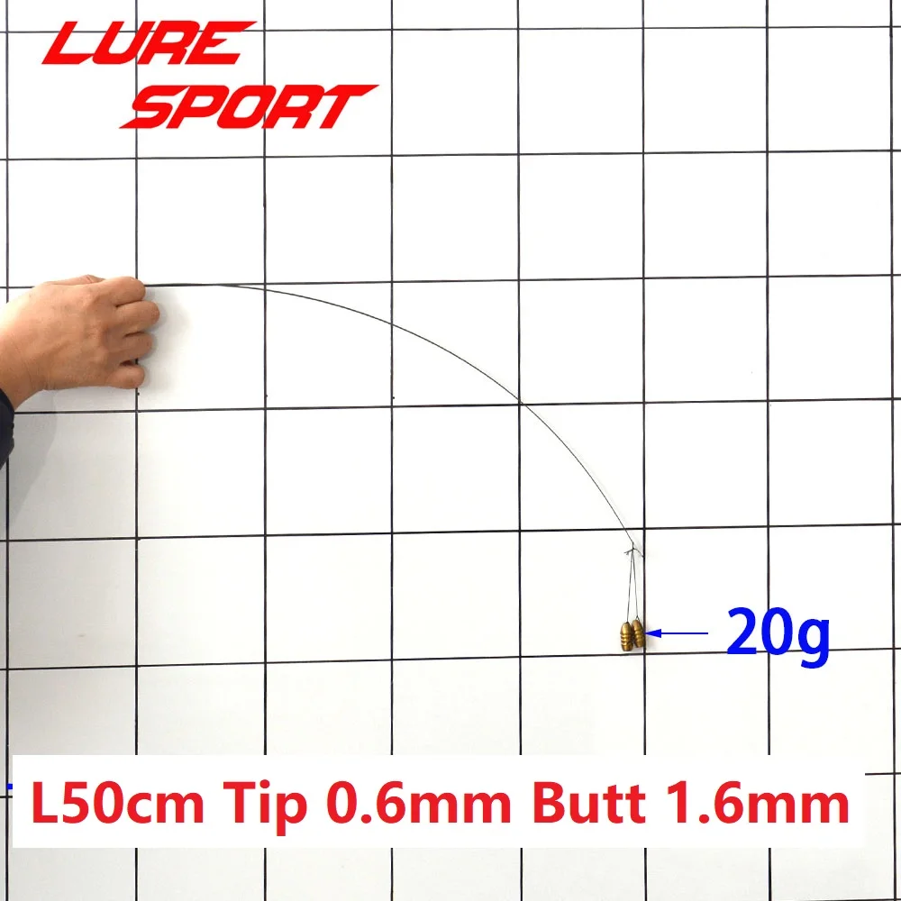 LureSport 솔리드 카본 로드 팁 블랭크, 페인트 로드, 건물 구성 요소 없음, 낚싯대 수리, DIY 액세서리, 4 개, 50cm